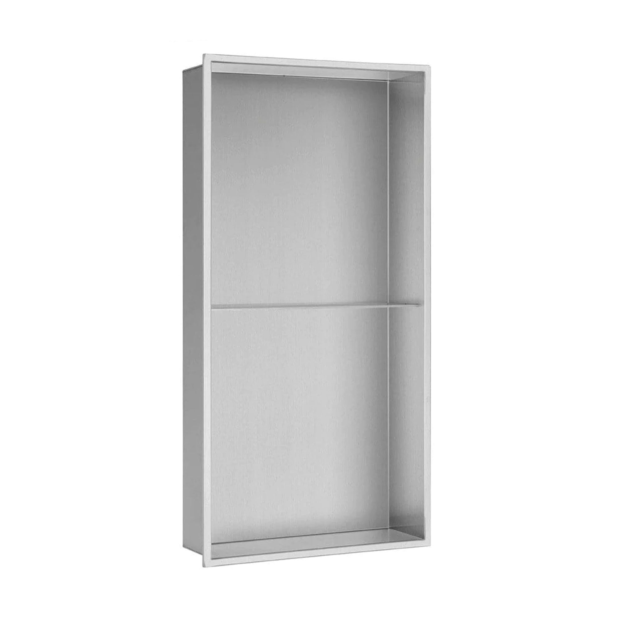 SHOWER WALL NICHE - 12 X 24" STAINLESS (WITH SHELF)